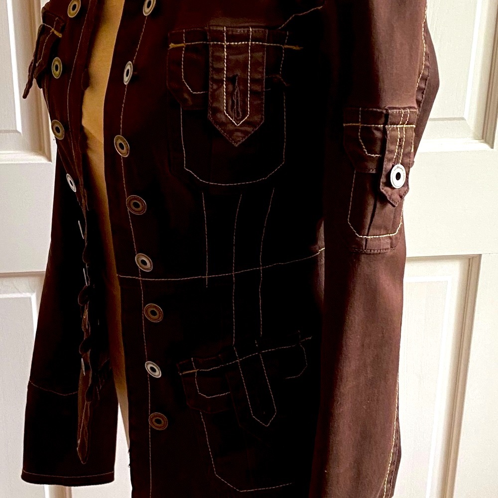 Twill 22 Brown Double Button Jacket - image 6